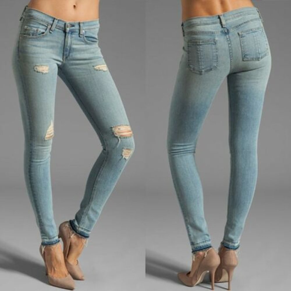 Rag & Bone/Jean Bromley  Destroyed Slim Jeans